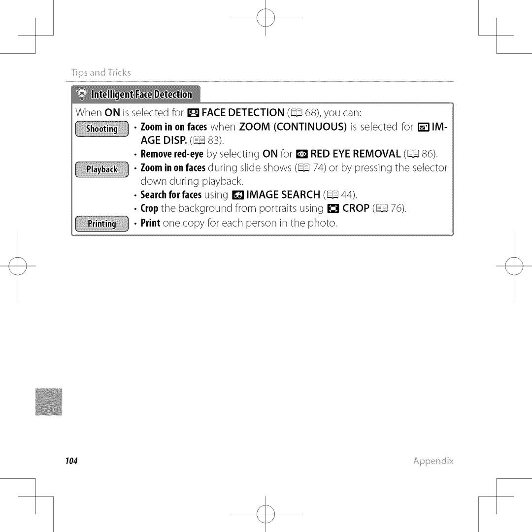 FujiFilm XP30 owner manual Zooio., facesduringslidelows/74/orbypressingthslctor 