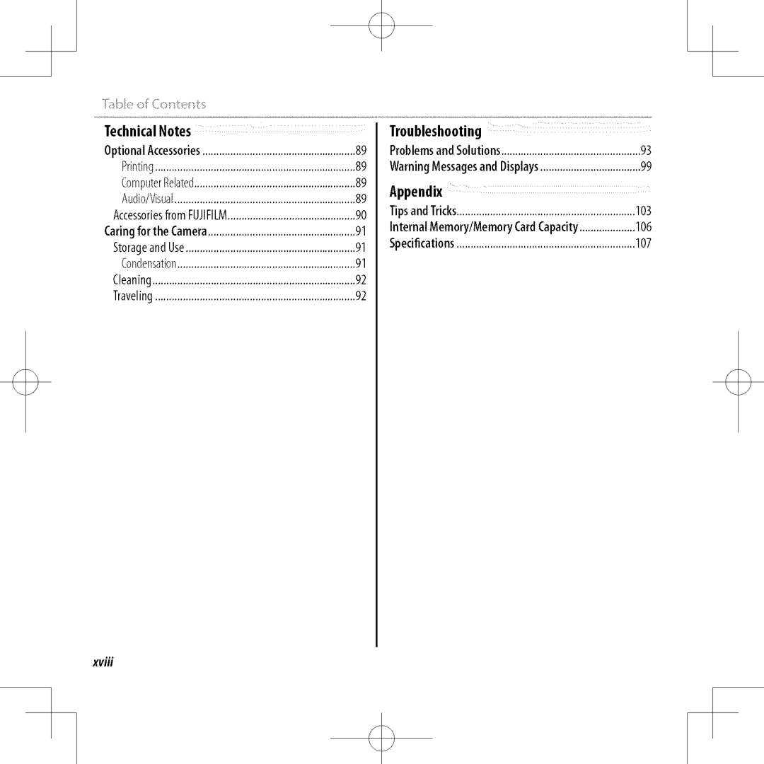 FujiFilm XP30 owner manual Technical Notes, Appendix 