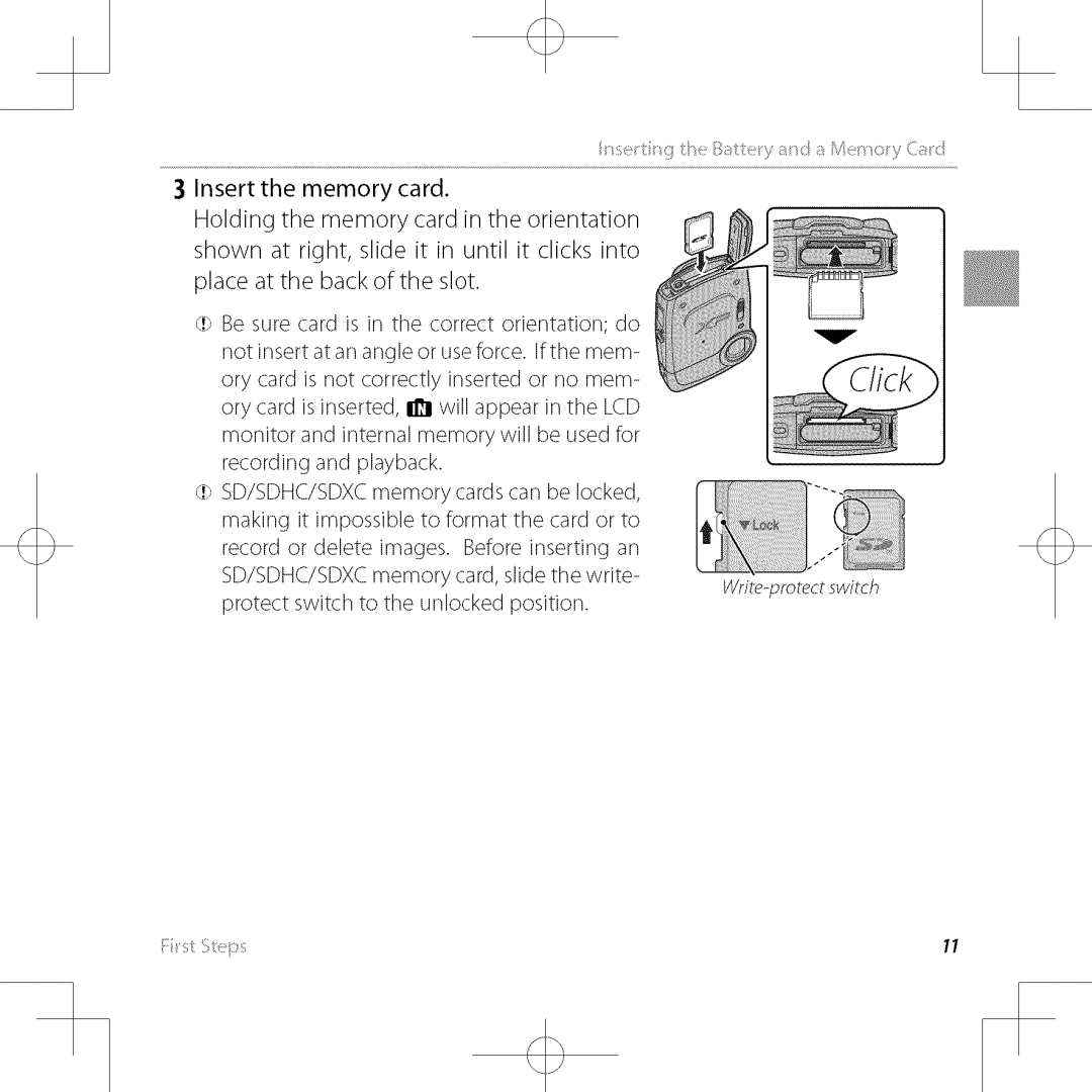 FujiFilm XP30 owner manual Write-protect switch 