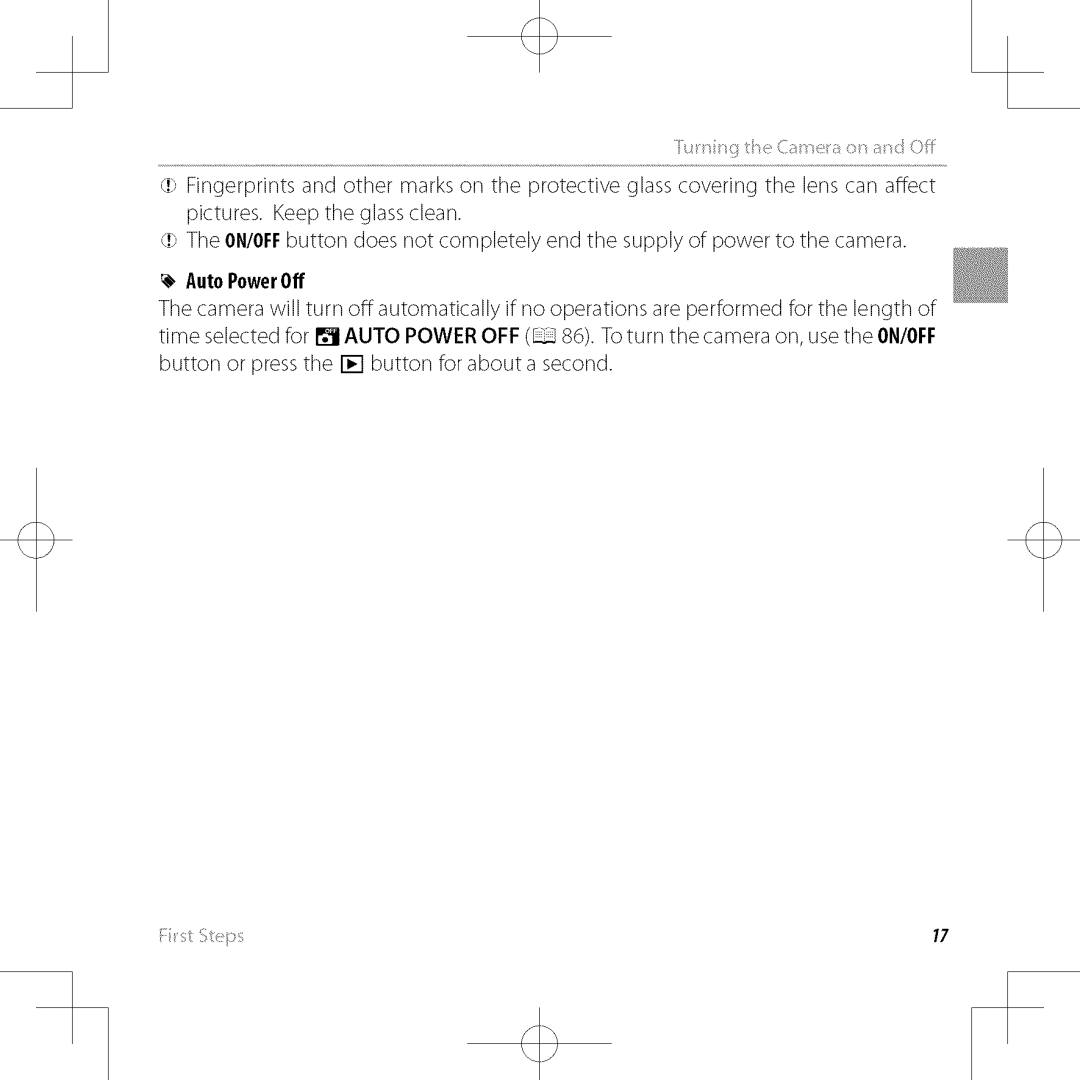 FujiFilm XP30 owner manual AutoPowerOff 