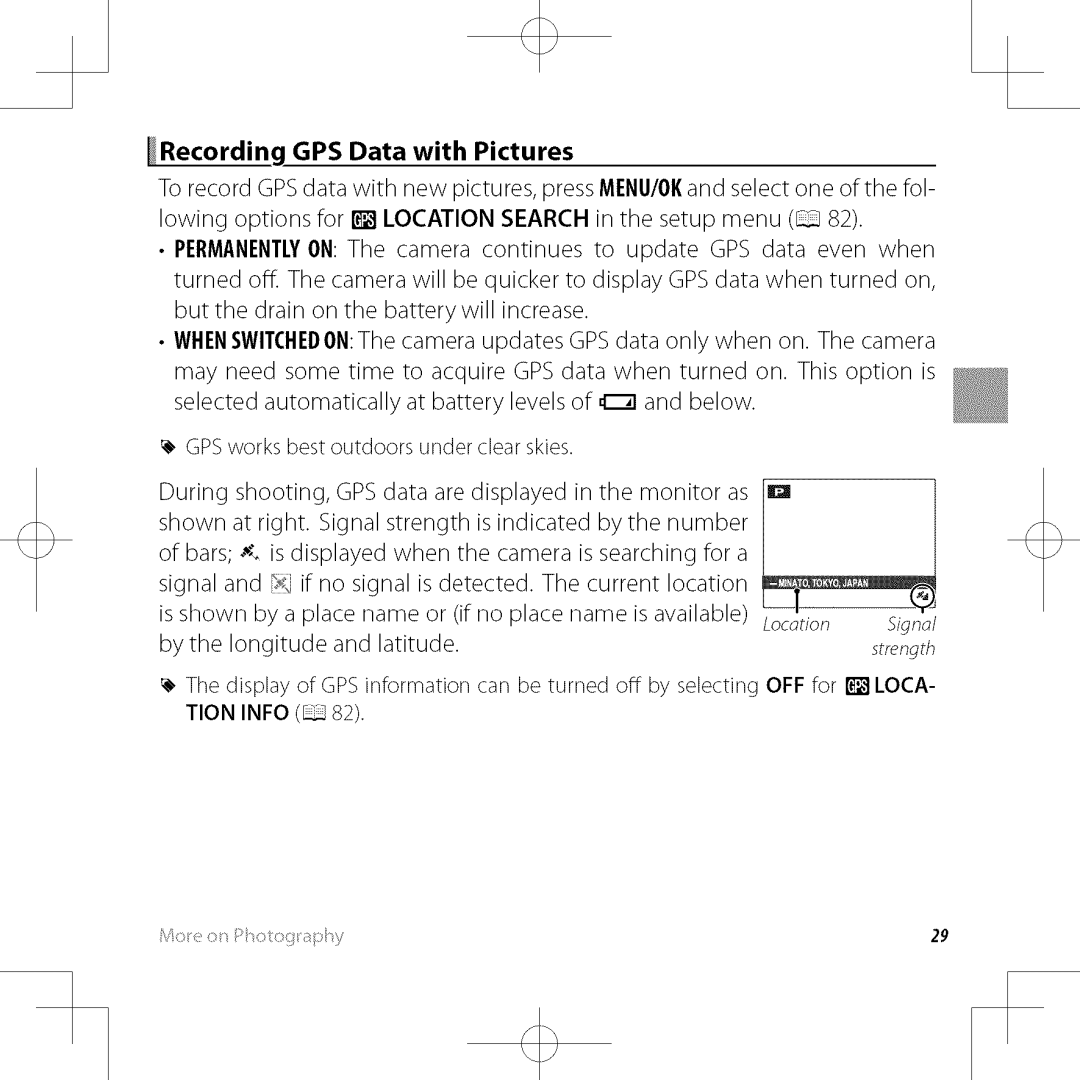 FujiFilm XP30 owner manual Recordinq GPS Data with Pictures 