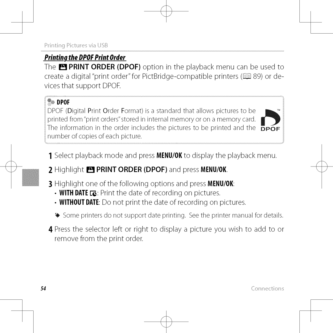 FujiFilm XP30 owner manual Printingthe DPOFPrint Order, Dpof 