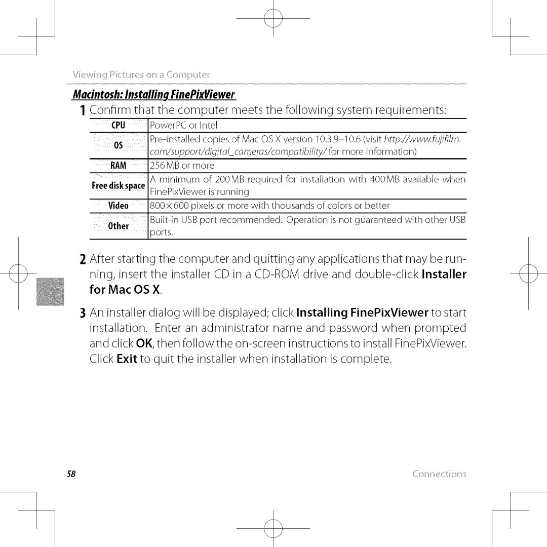 FujiFilm XP30 owner manual Macintosh InstallingFinePixViewer 