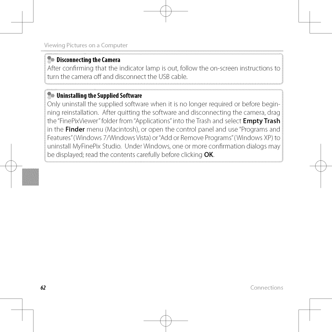 FujiFilm XP30 owner manual DisconnectingtheCamera 