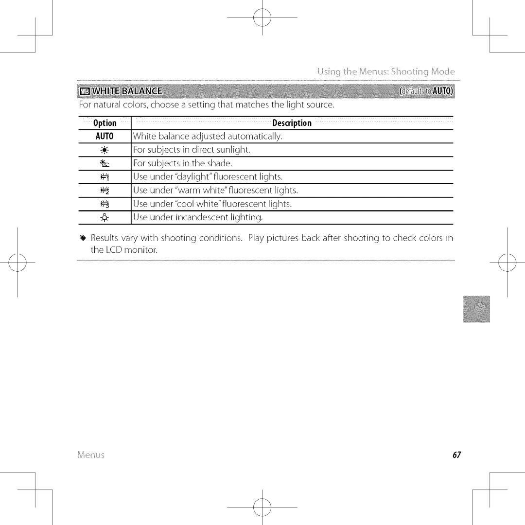 FujiFilm XP30 owner manual Option Description 