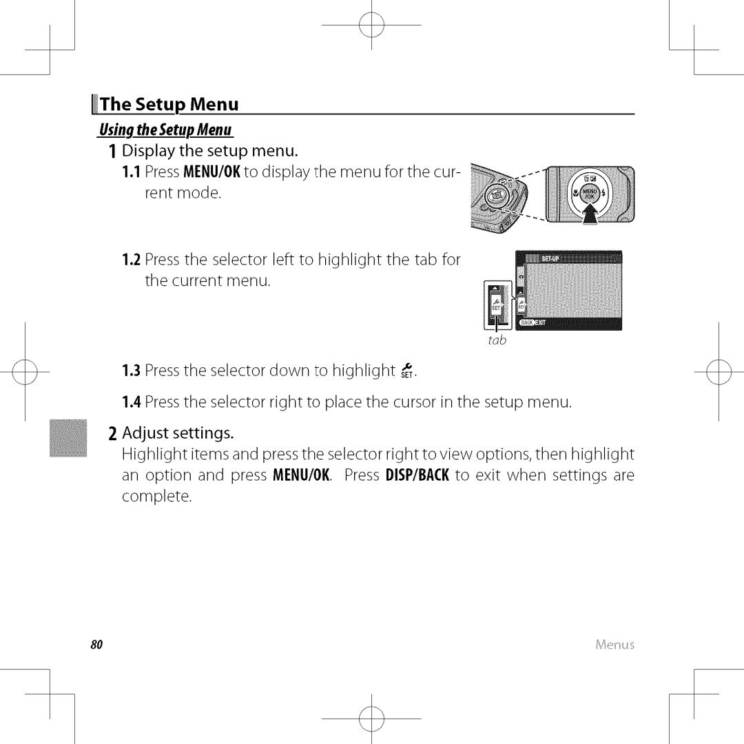 FujiFilm XP30 owner manual Setup Menu, UsingtheSetupMenu 