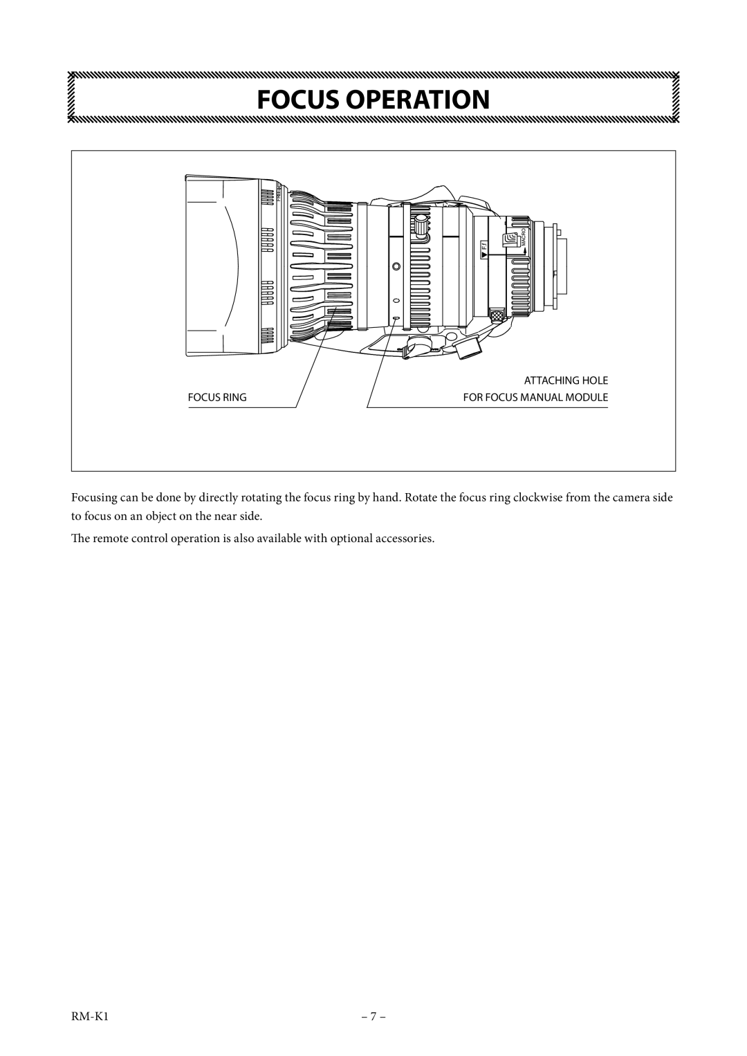 FujiFilm XT174.5BRM-K14 operation manual Focus Operation 