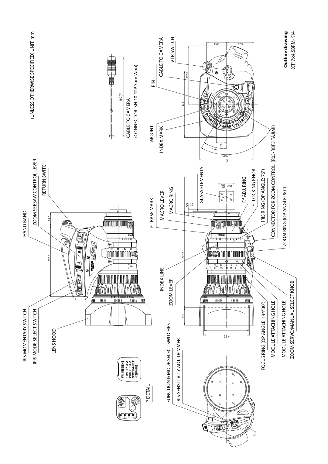 FujiFilm XT174.5BRM-K14 operation manual Outline drawing 