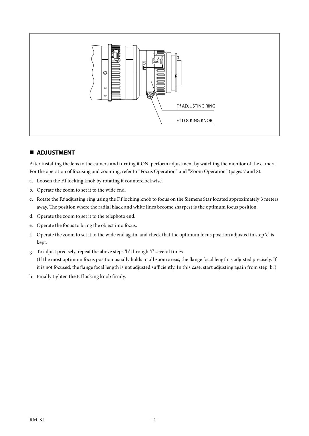 FujiFilm XT174.5BRM-K14 operation manual  Adjustment 