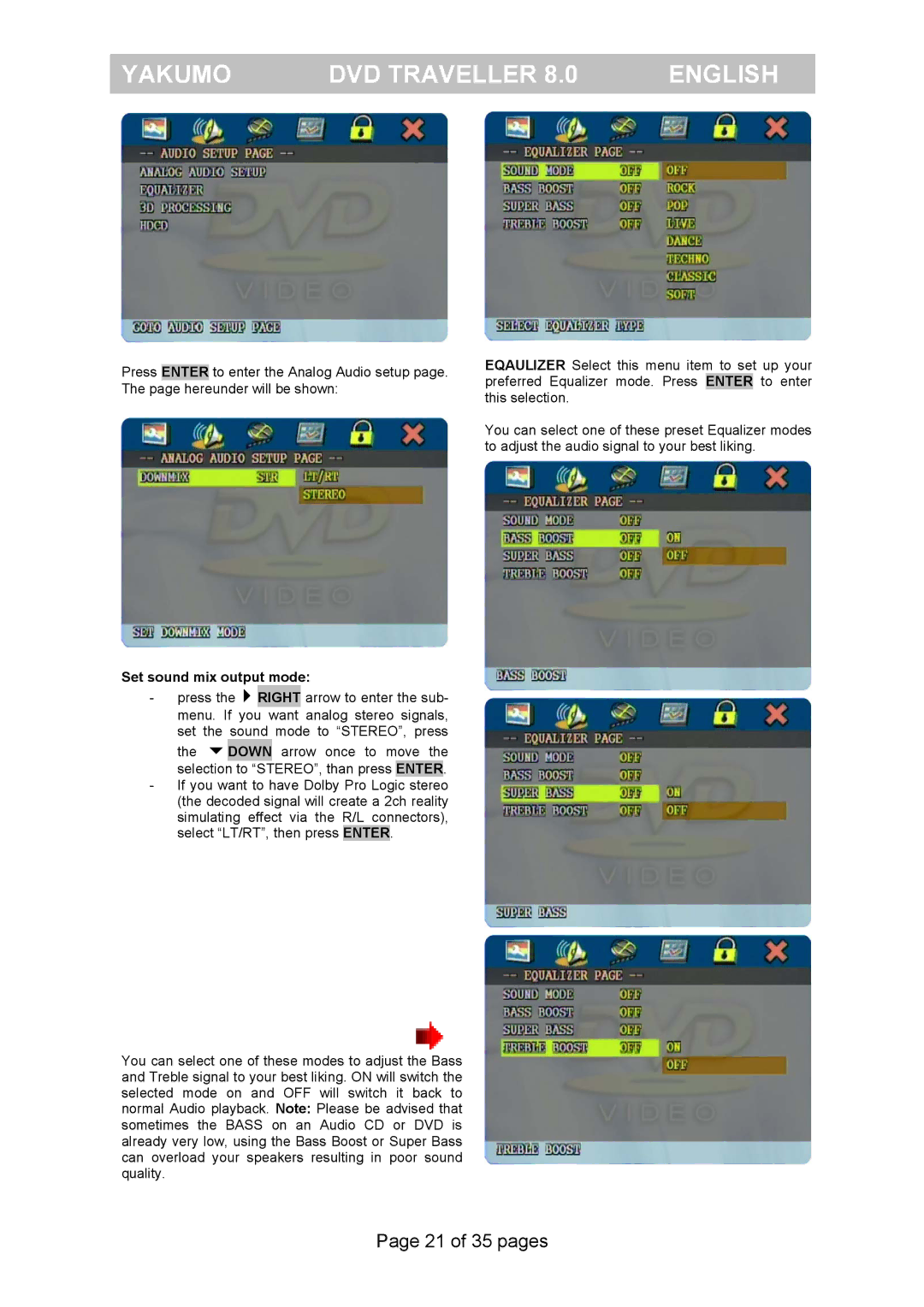 FujiFilm Yakumo DVD Travelle manual 21 of 35 pages 