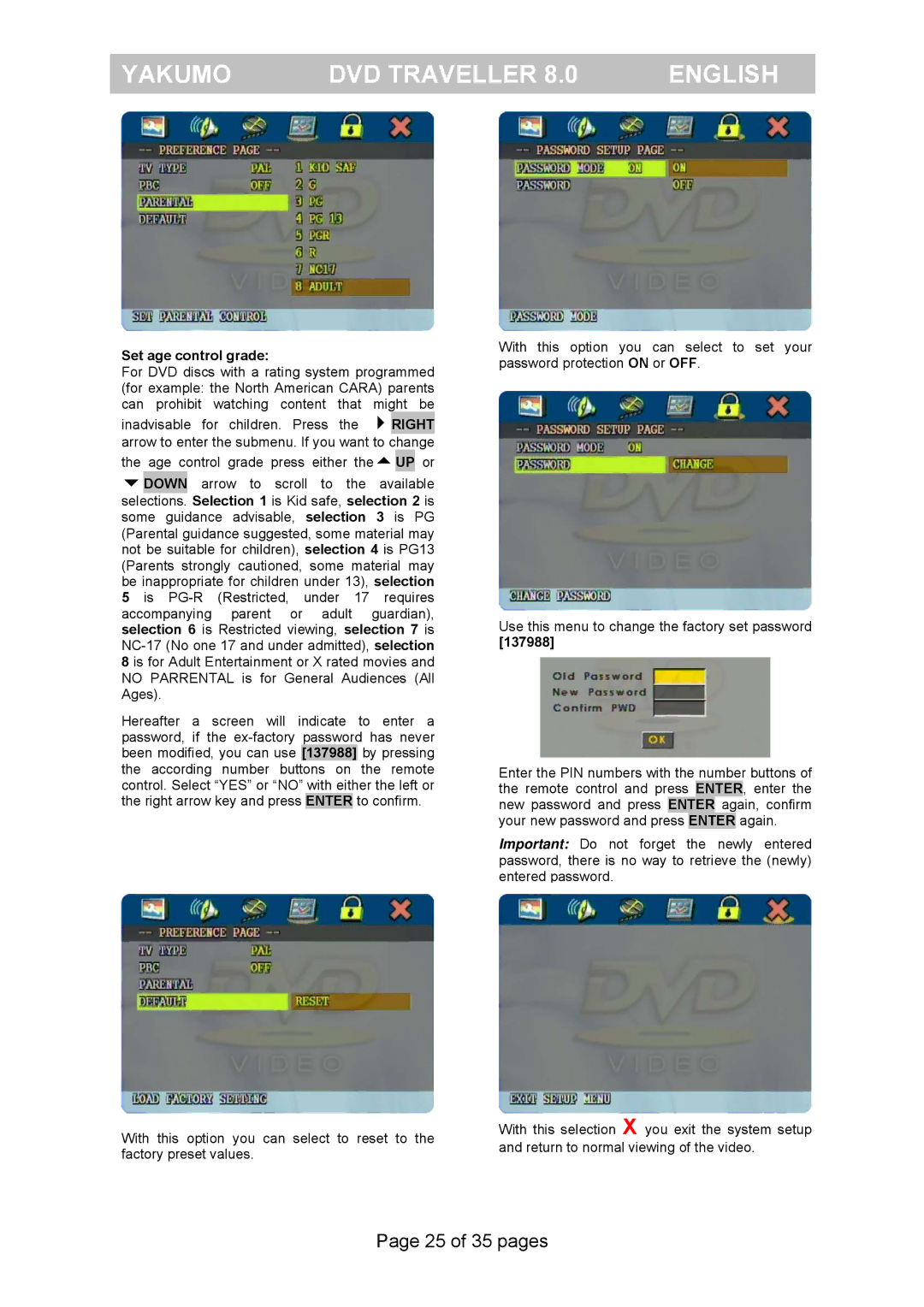 FujiFilm Yakumo DVD Travelle manual 25 of 35 pages 