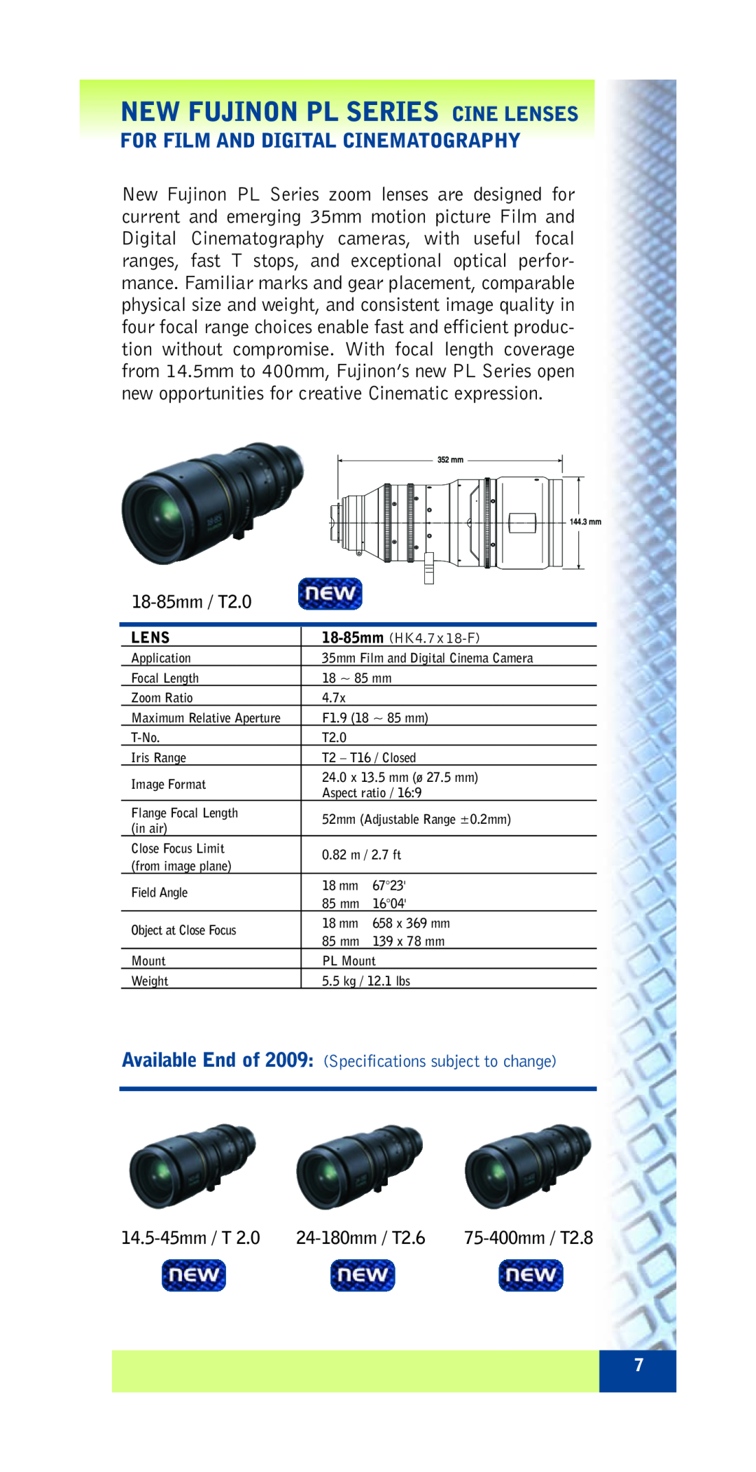 FujiFilm ZA12X4.5B RM/RD New Fujinon Pl Series Cine Lenses, For Film And Digital Cinematography, 18-85mm / T2.0 