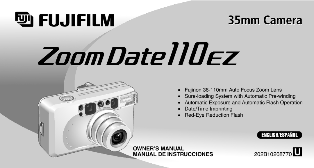 FujiFilm Zoom Date 110ez owner manual 202B10208770 