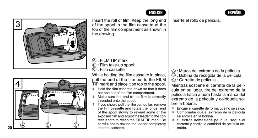 FujiFilm Zoom Date 110ez owner manual Bre la bobina 