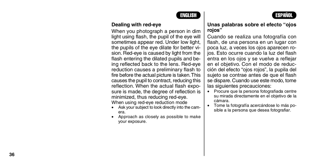 FujiFilm Zoom Date 110ez owner manual Dealing with red-eye, Unas palabras sobre el efecto ojos rojos 