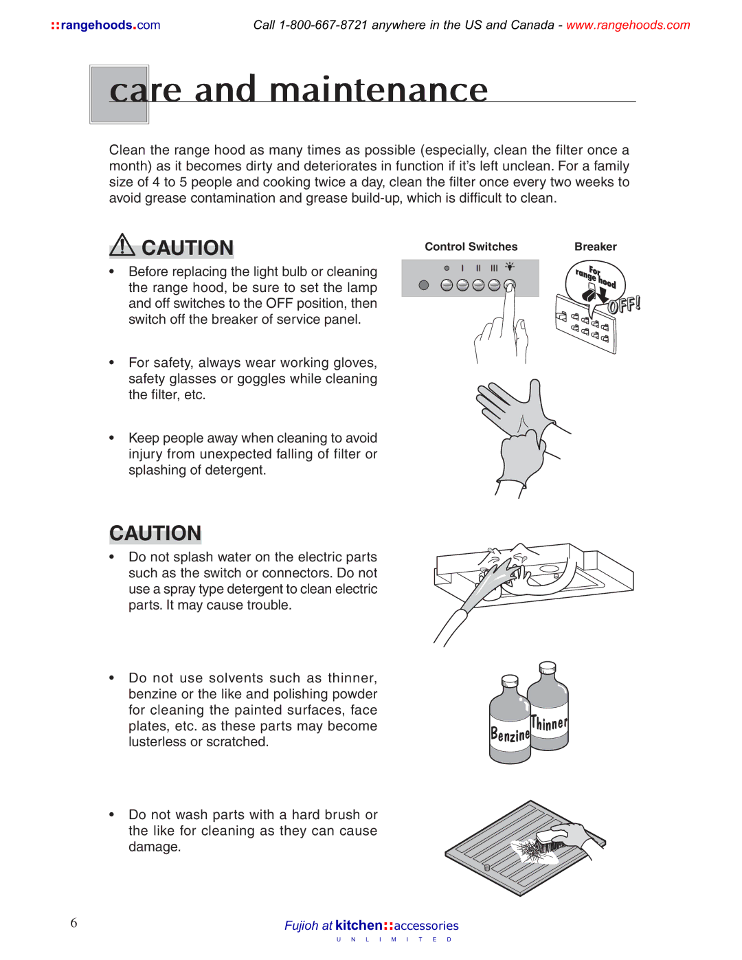 Fujioh BUF-011, 021 operation manual Care and maintenance 