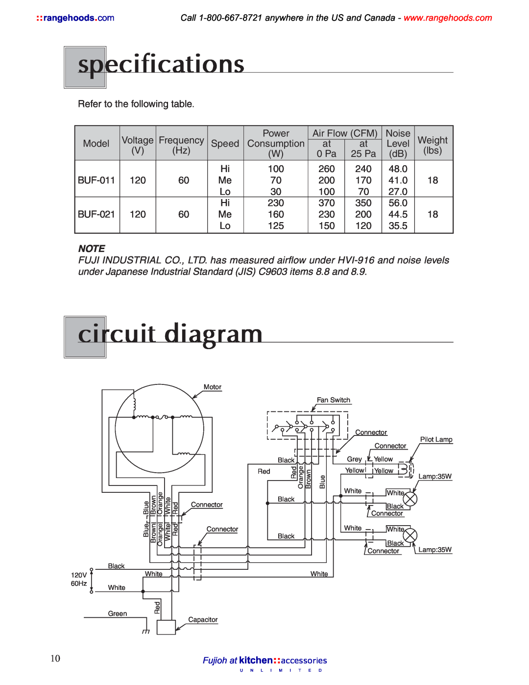Fujioh BUF-011, 021 operation manual specifications, circuit diagram 