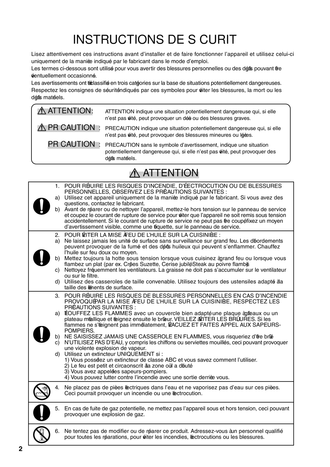 Fujioh BUF-011/021 operation manual Instructions DE Sécurité 