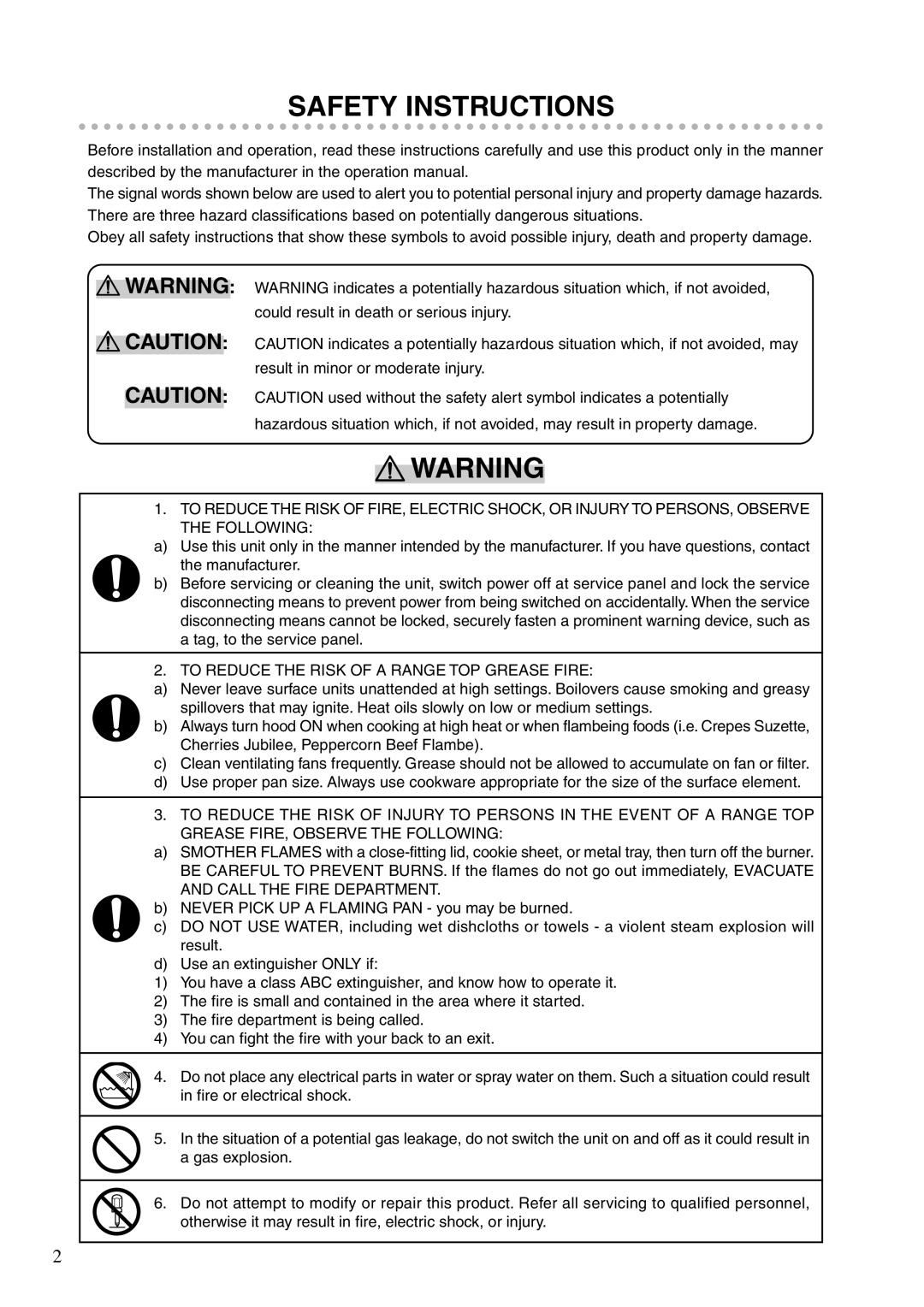 Fujioh BUF-01A, BUF-02A operation manual Safety Instructions 