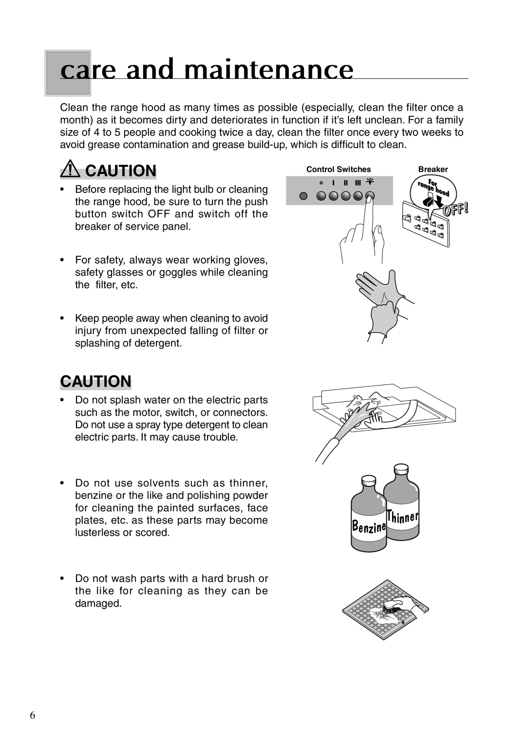 Fujioh BUF-01A, BUF-02A operation manual Care and maintenance 