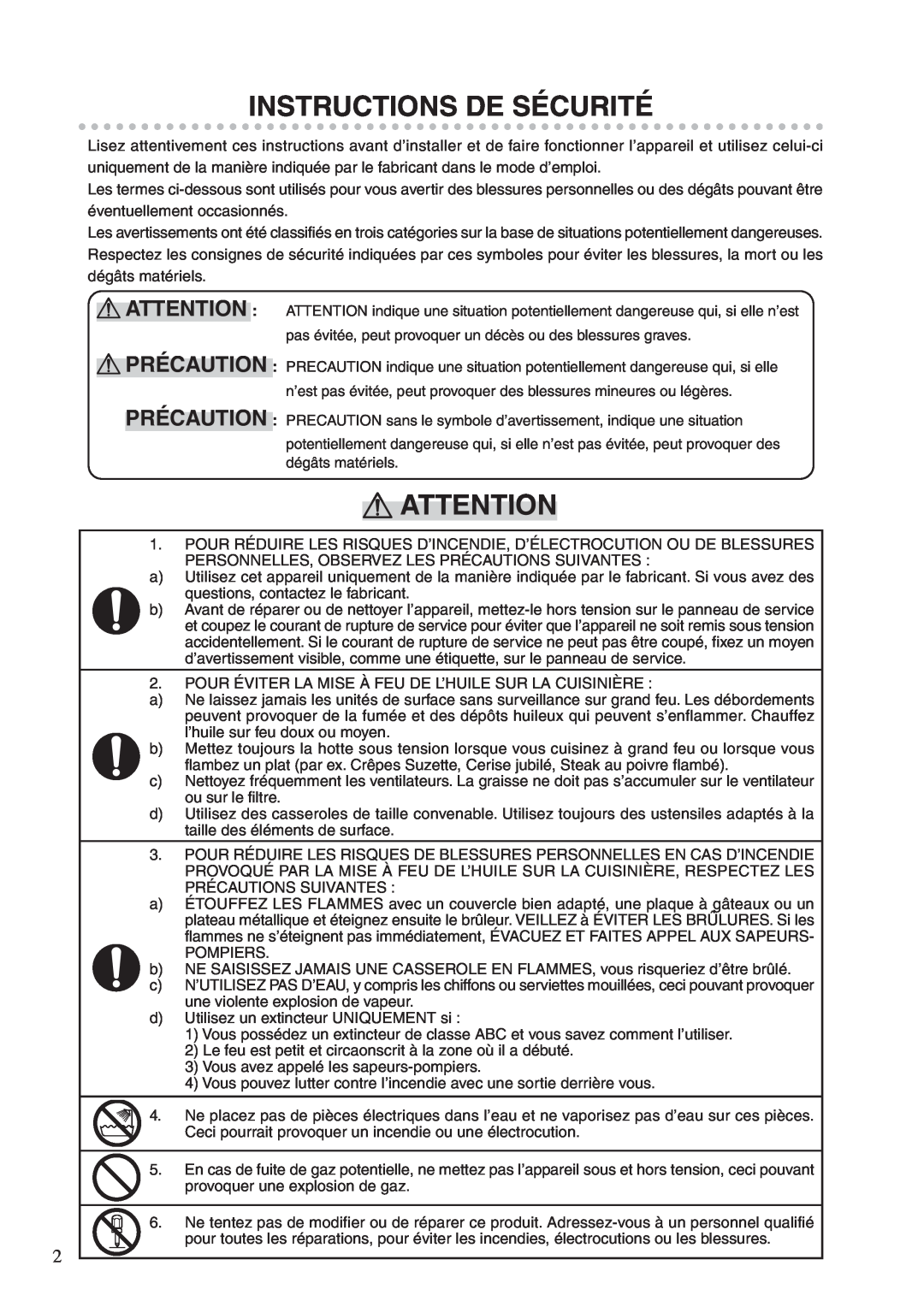 Fujioh BUF-04J operation manual Instructions De Sécurité 