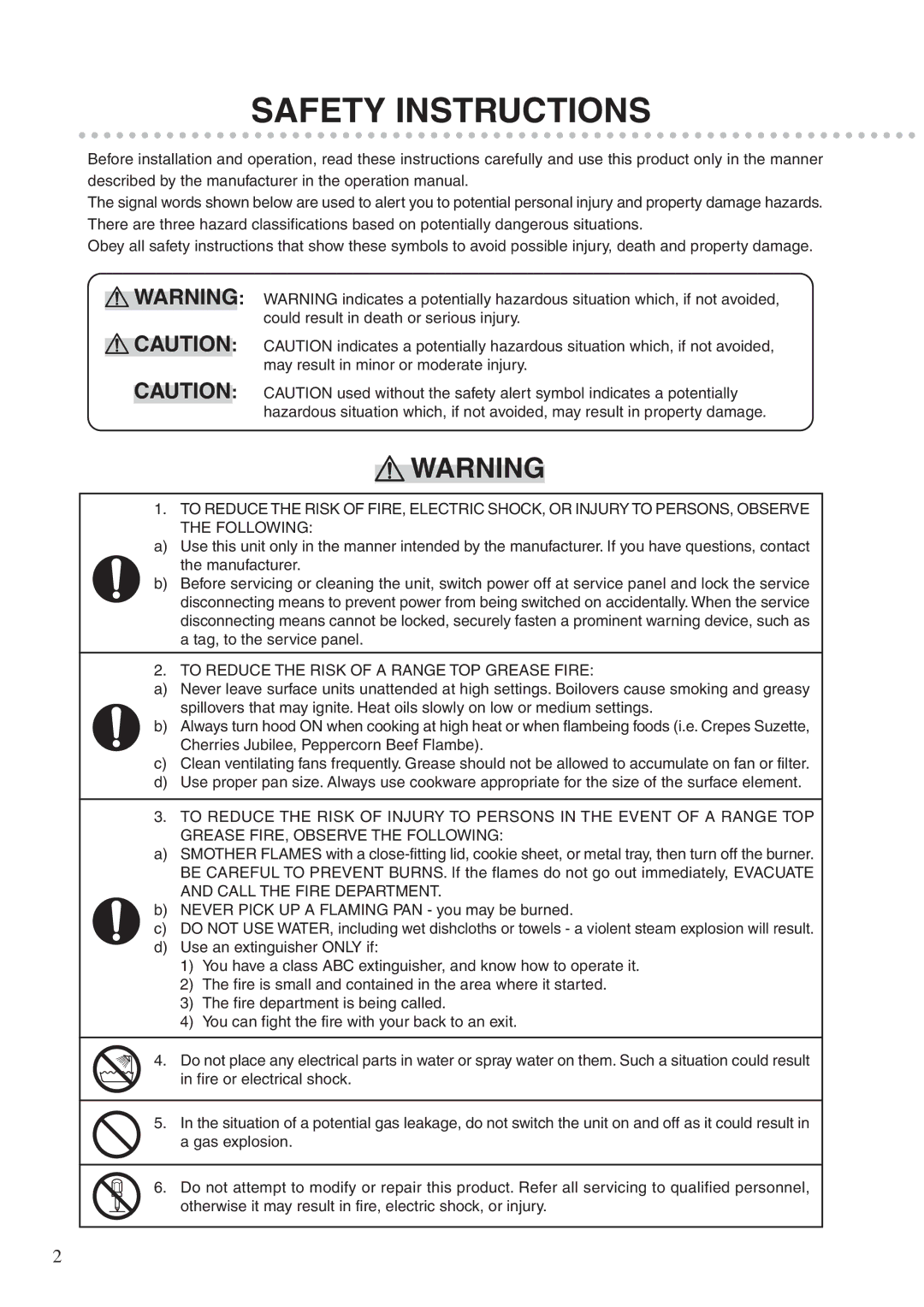 Fujioh BUF-08P, BUF-08W operation manual Safety Instructions 