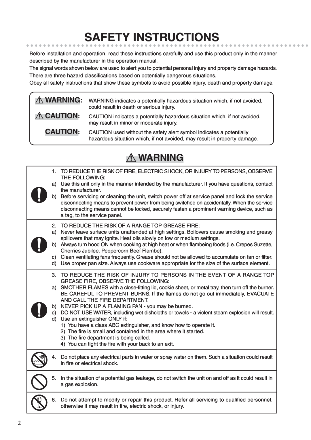 Fujioh BUF-08P, BUF-08W operation manual Caution Caution, Safety Instructions 
