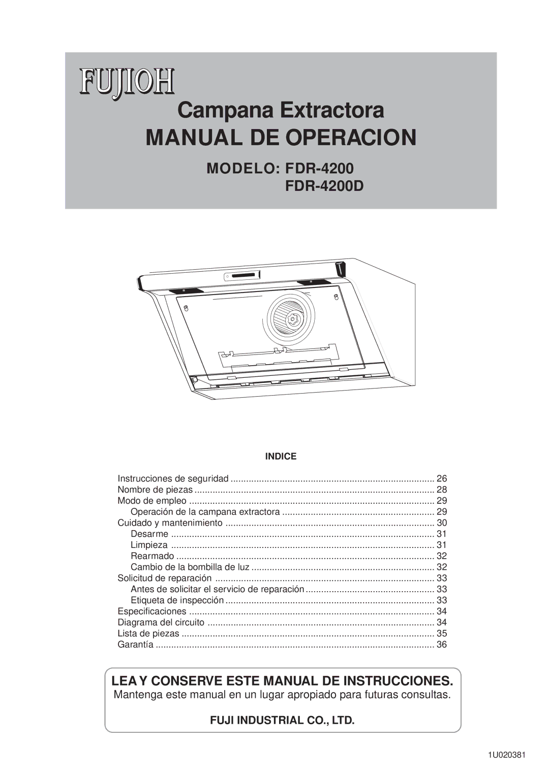 Fujioh FDR-4200D operation manual Manual DE Operacion 