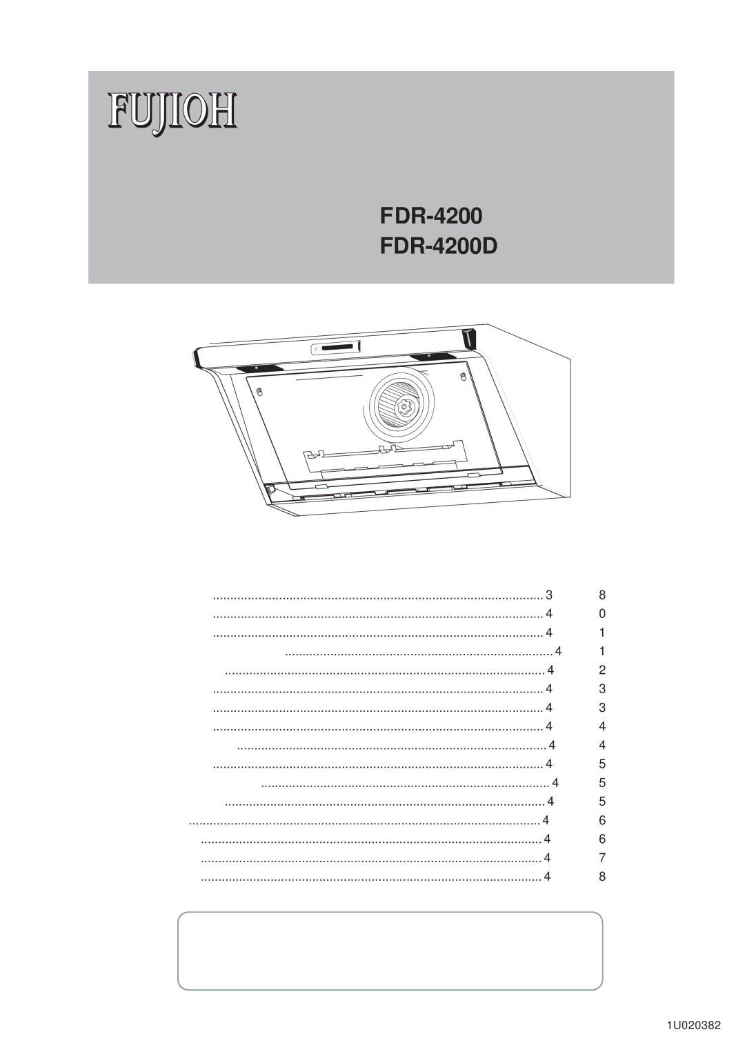 Fujioh operation manual FDR-4200 FDR-4200D 