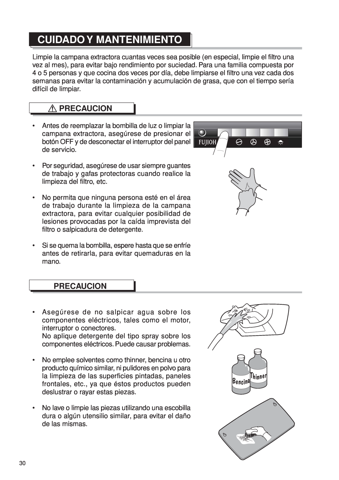Fujioh FDR-4200D operation manual Cuidado Y Mantenimiento, Precaucion 