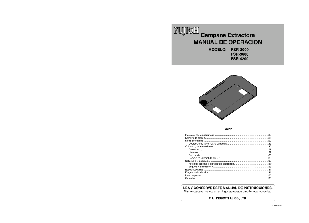 Fujioh FSR-3600, FSR-4200 manual Garantie limitée du produit 