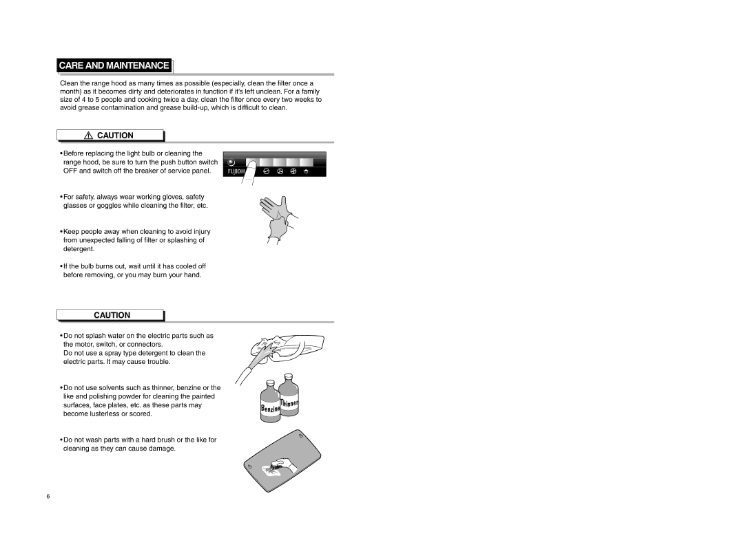 Fujioh FSR-3600, FSR-4200 manual Care and Maintenance 