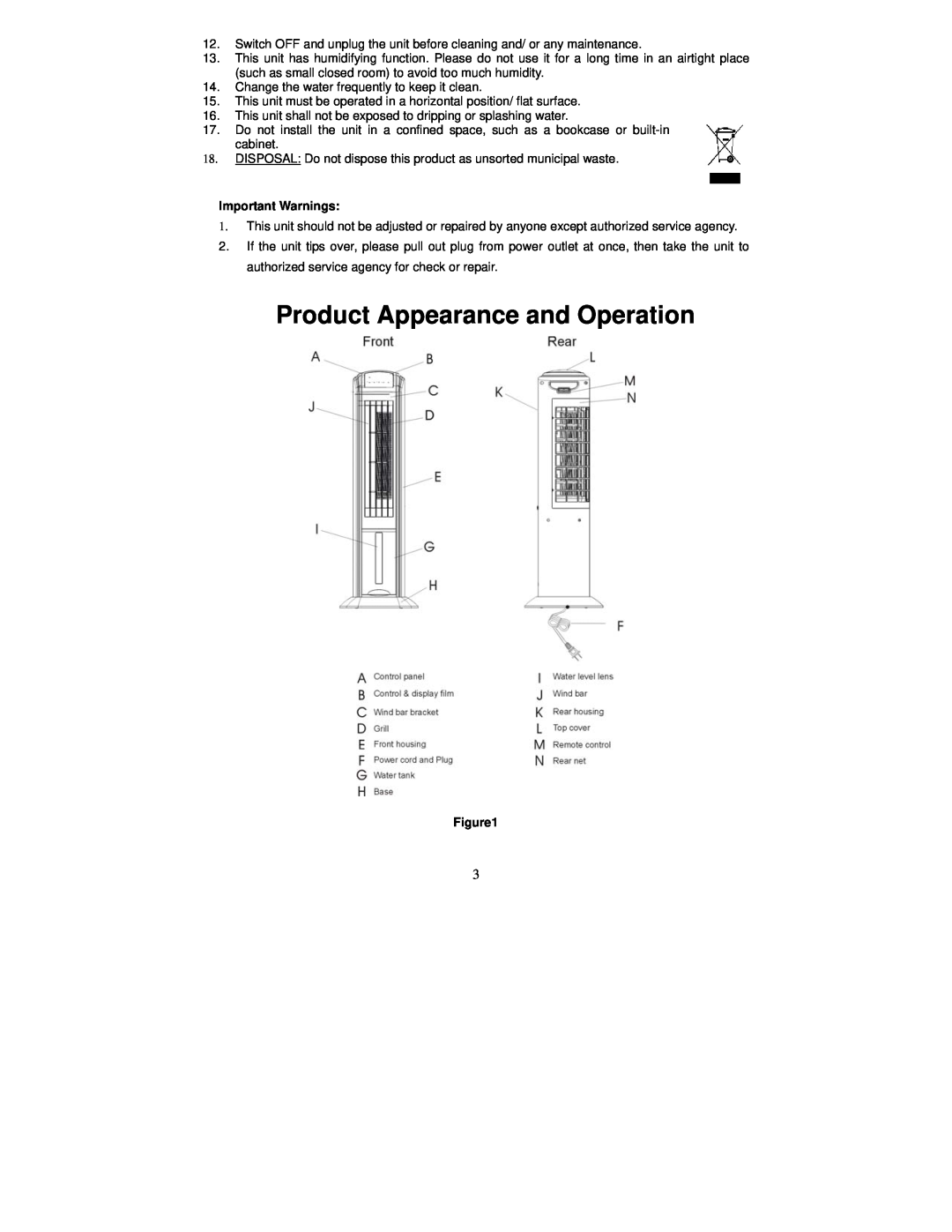 Fujitronic FH-777 instruction manual Product Appearance and Operation, Important Warnings 