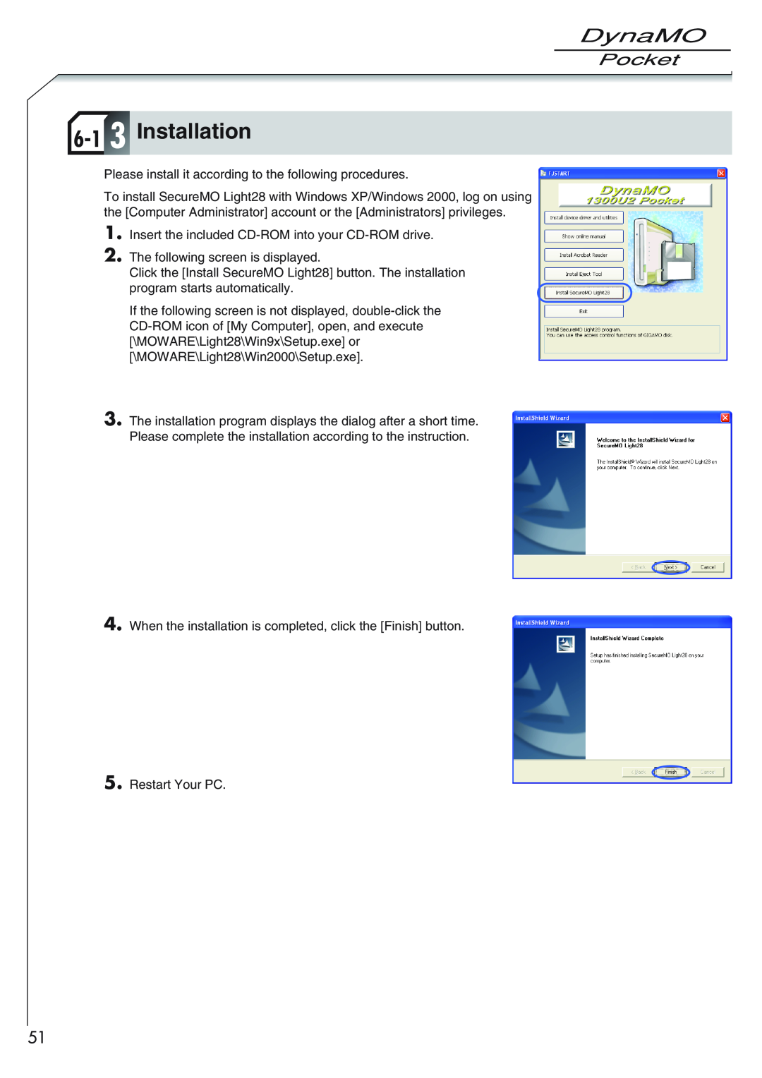 Fujitsu 1300U2 user manual 6-1 3 Installation 