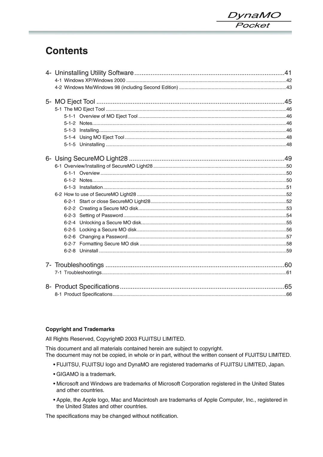 Fujitsu 1300U2 user manual Uninstalling Utility Software 