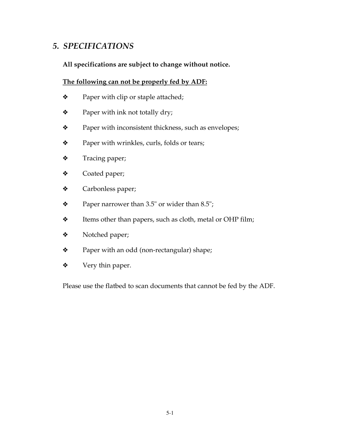 Fujitsu 15C user manual Specifications 