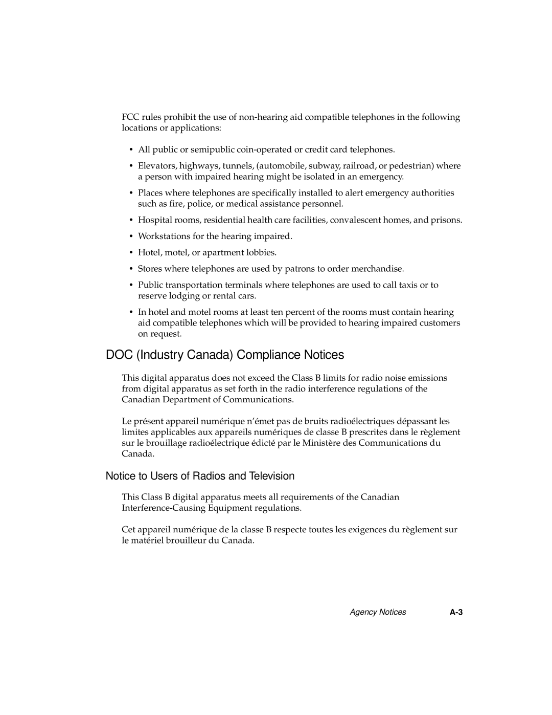 Fujitsu 1600 manual DOC Industry Canada Compliance Notices, Notice to Users of Radios and Television 