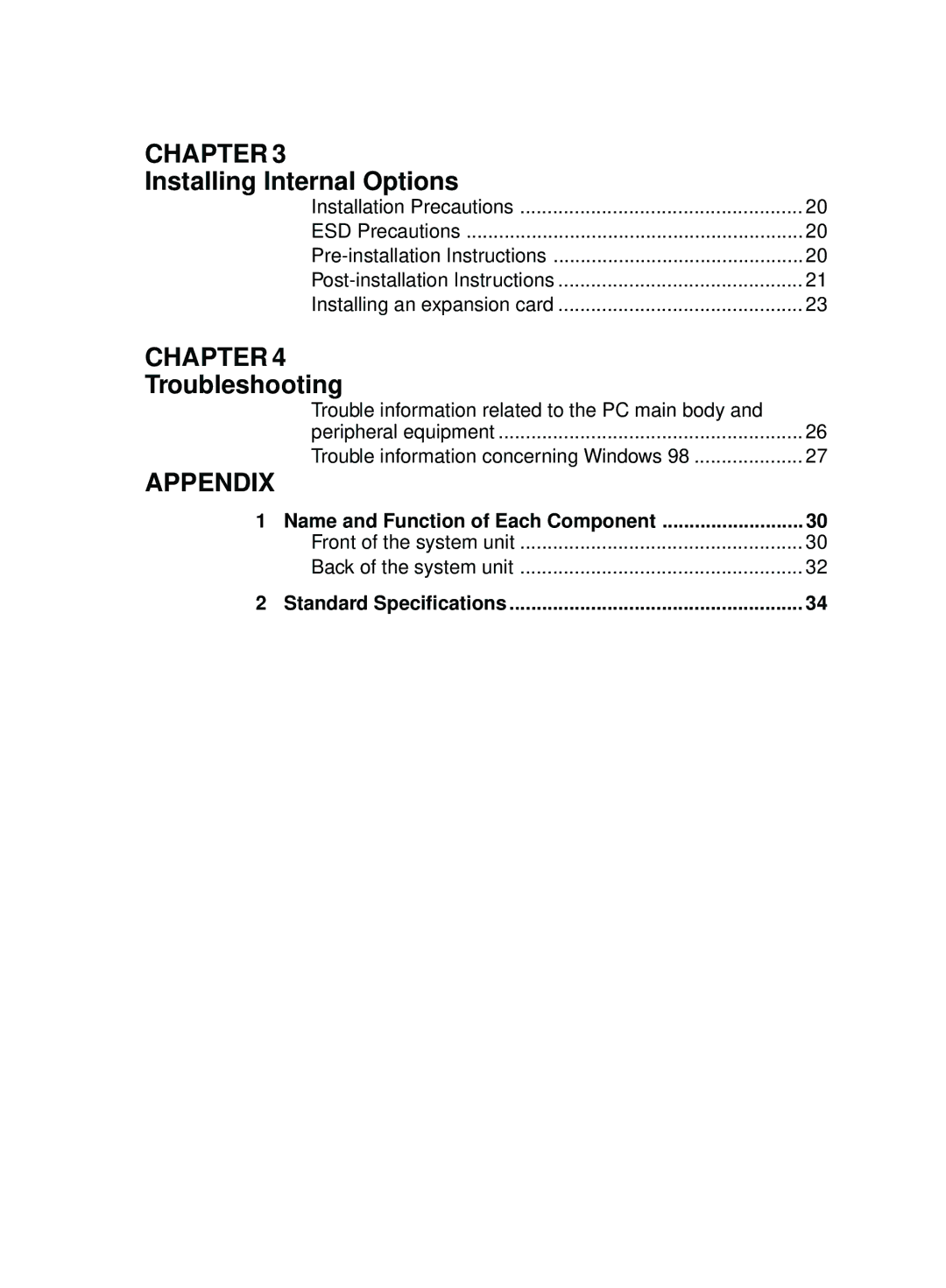 Fujitsu 2000 user manual Appendix 