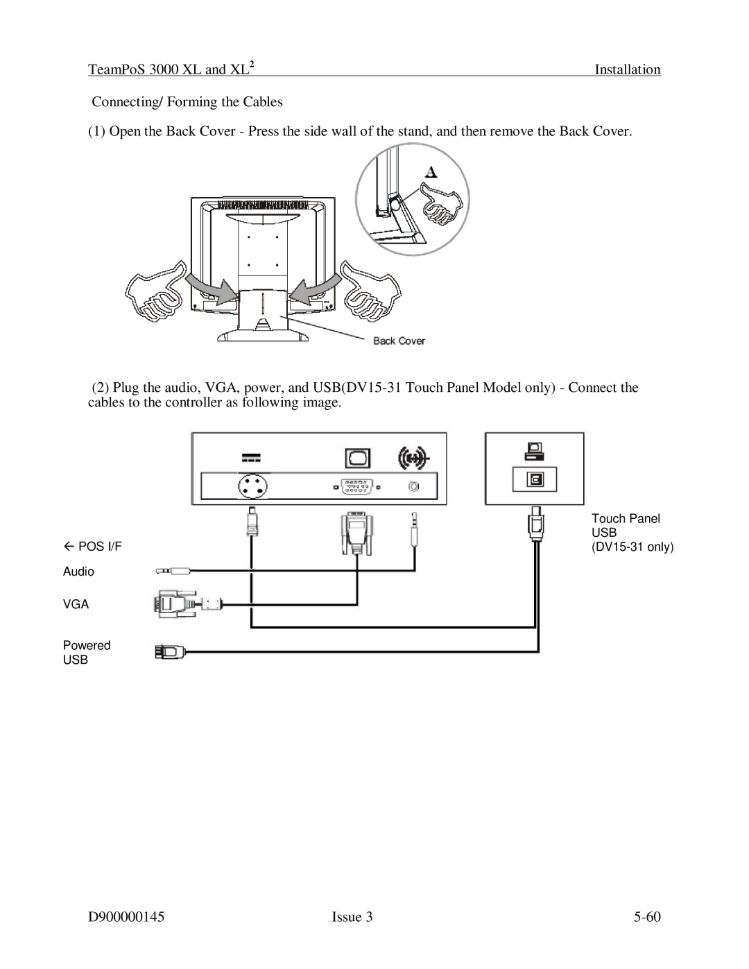 Fujitsu 3000 XL manual  Pos I/F Usb 