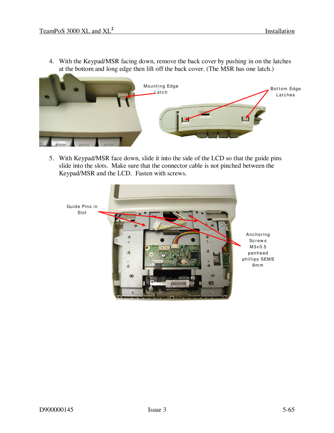 Fujitsu 3000 XL manual Latch 