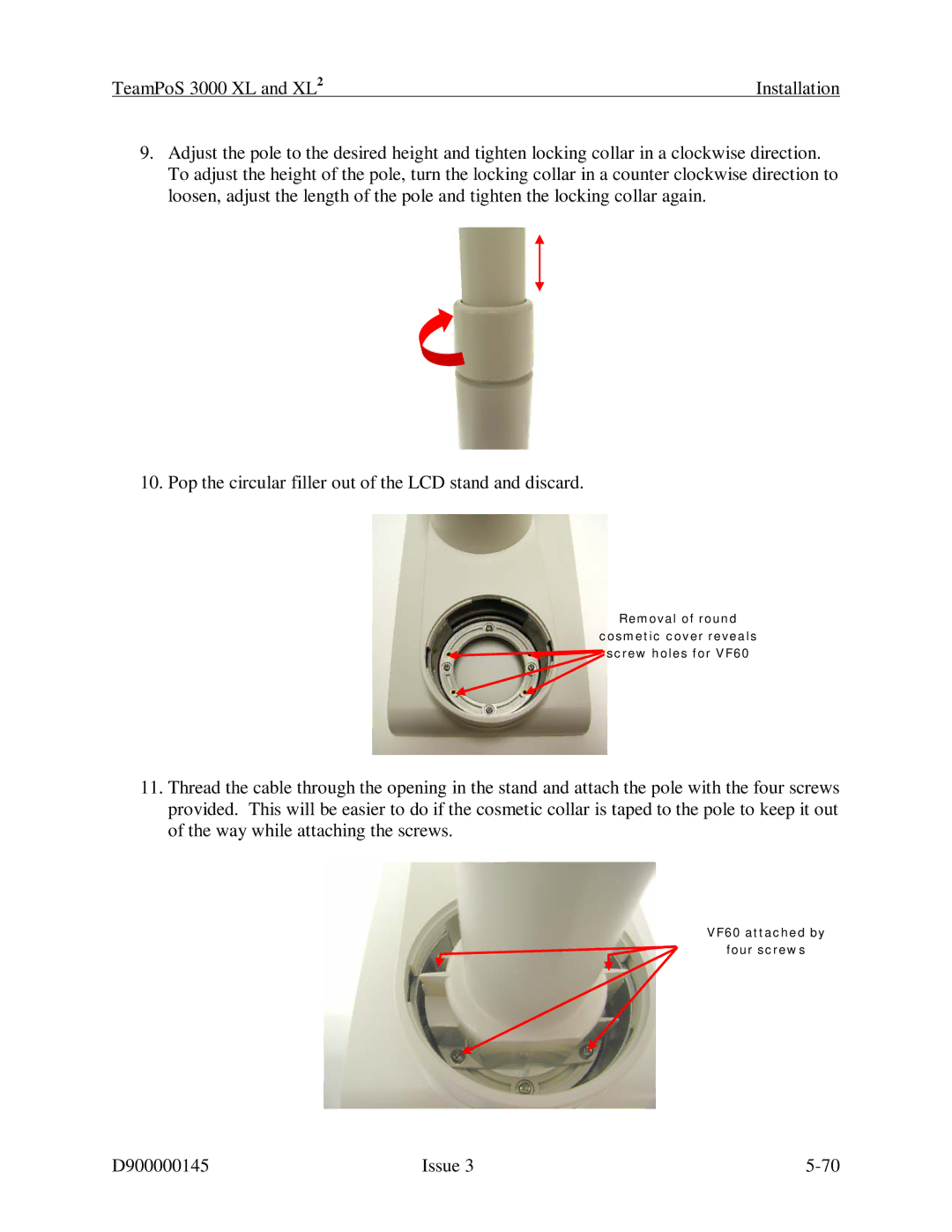 Fujitsu 3000 XL manual Removal of round 