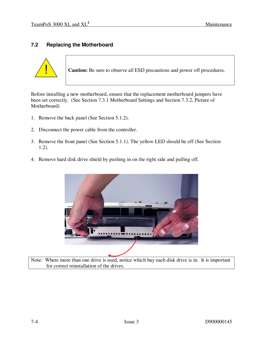 Fujitsu 3000 XL manual Replacing the Motherboard 