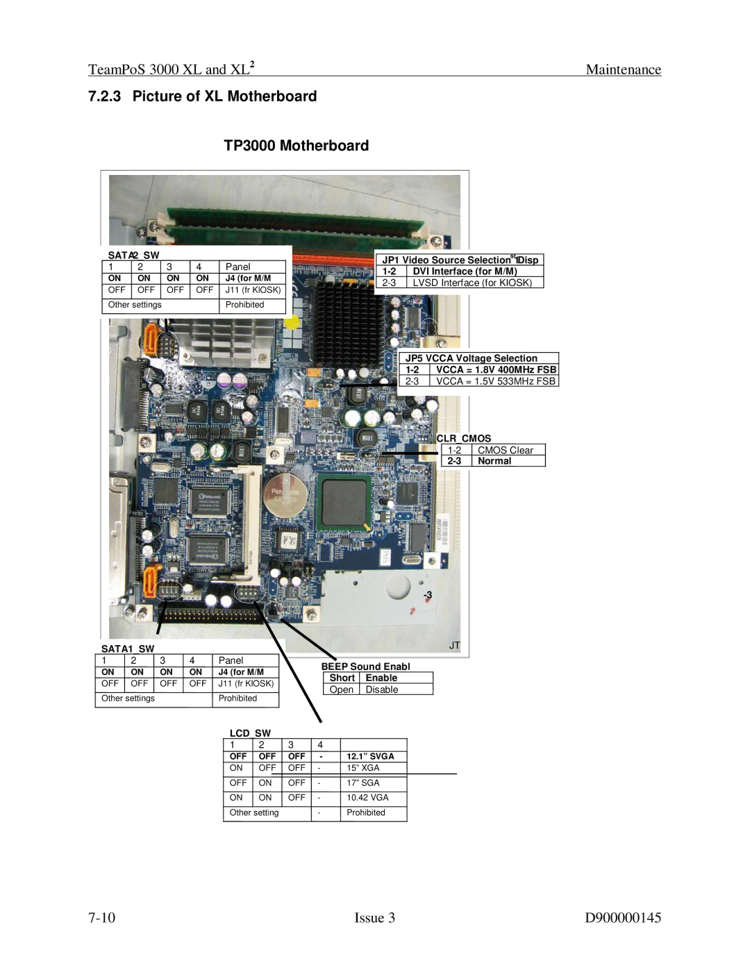 Fujitsu 3000 XL manual Picture of XL Motherboard TP3000 Motherboard, Sata 2SW 