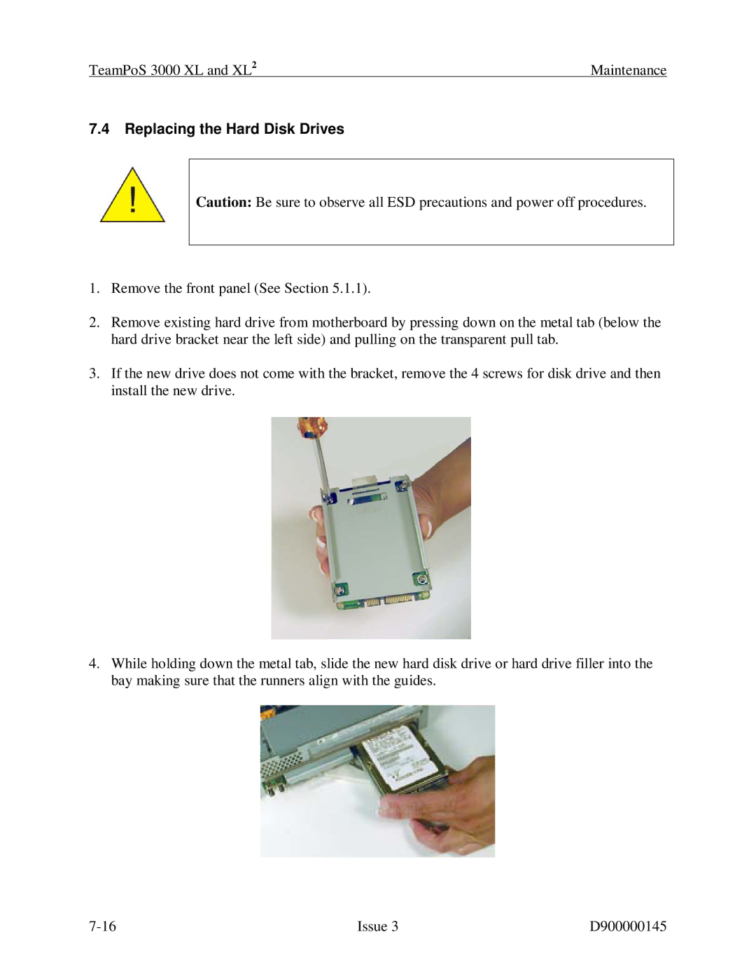 Fujitsu 3000 XL manual Replacing the Hard Disk Drives 