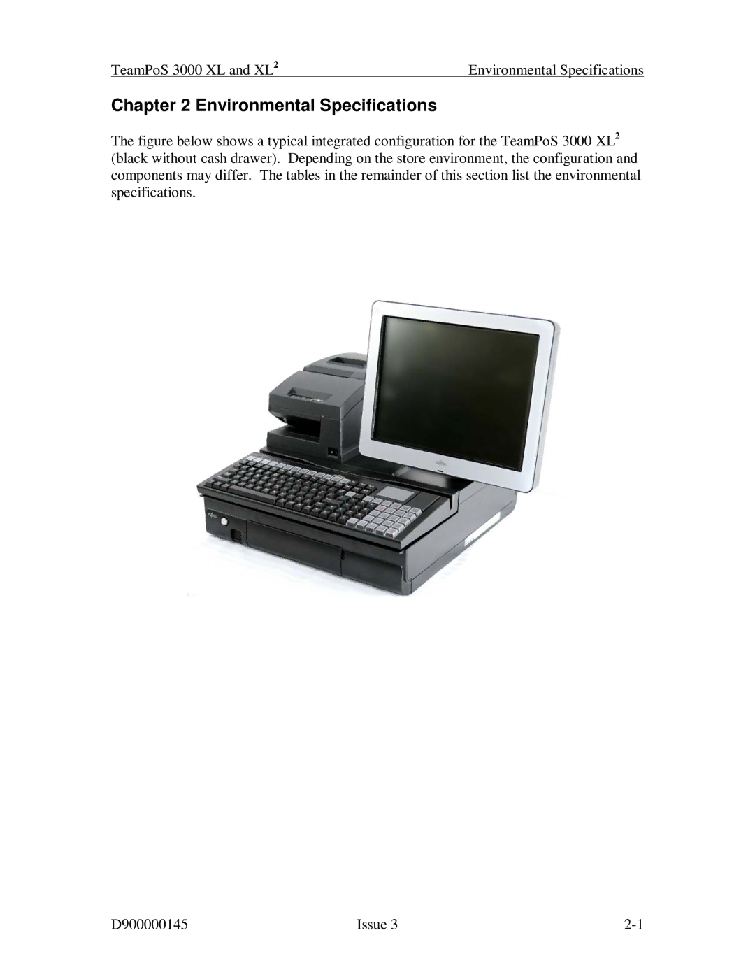 Fujitsu 3000 XL manual Environmental Specifications 