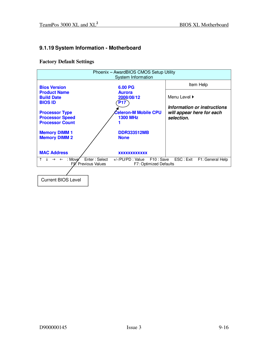 Fujitsu 3000 XL manual System Information Motherboard 