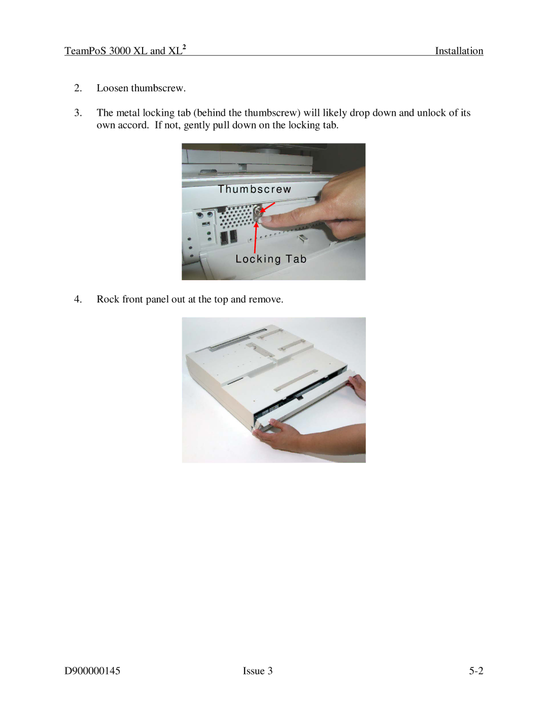 Fujitsu 3000 XL manual Thumbscrew Locking Tab 