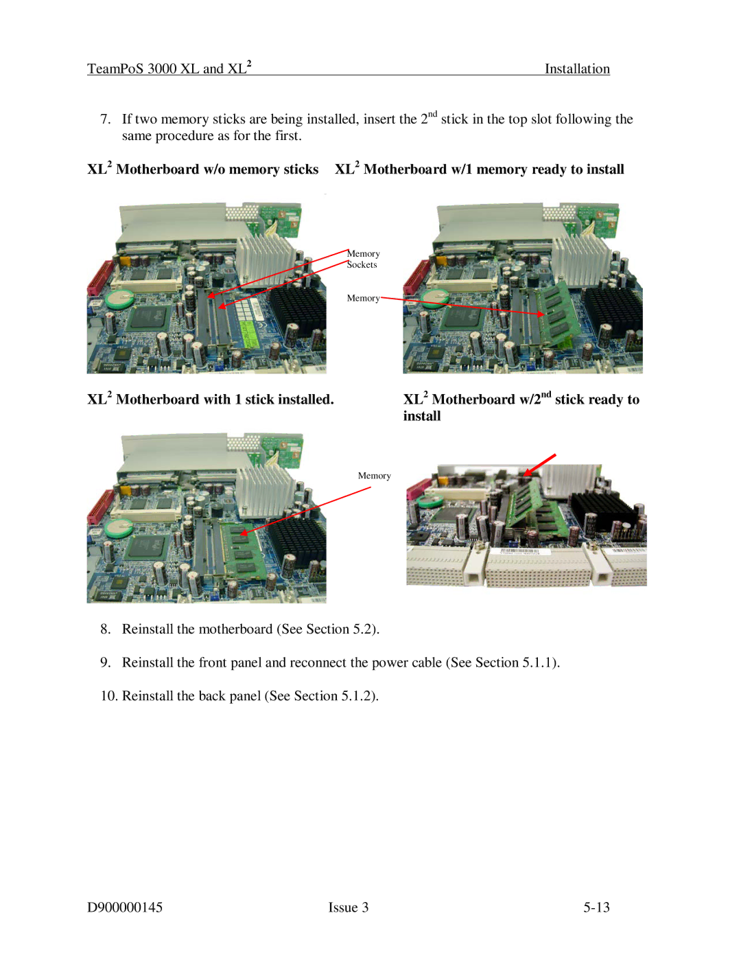 Fujitsu 3000 XL manual Memory Sockets 