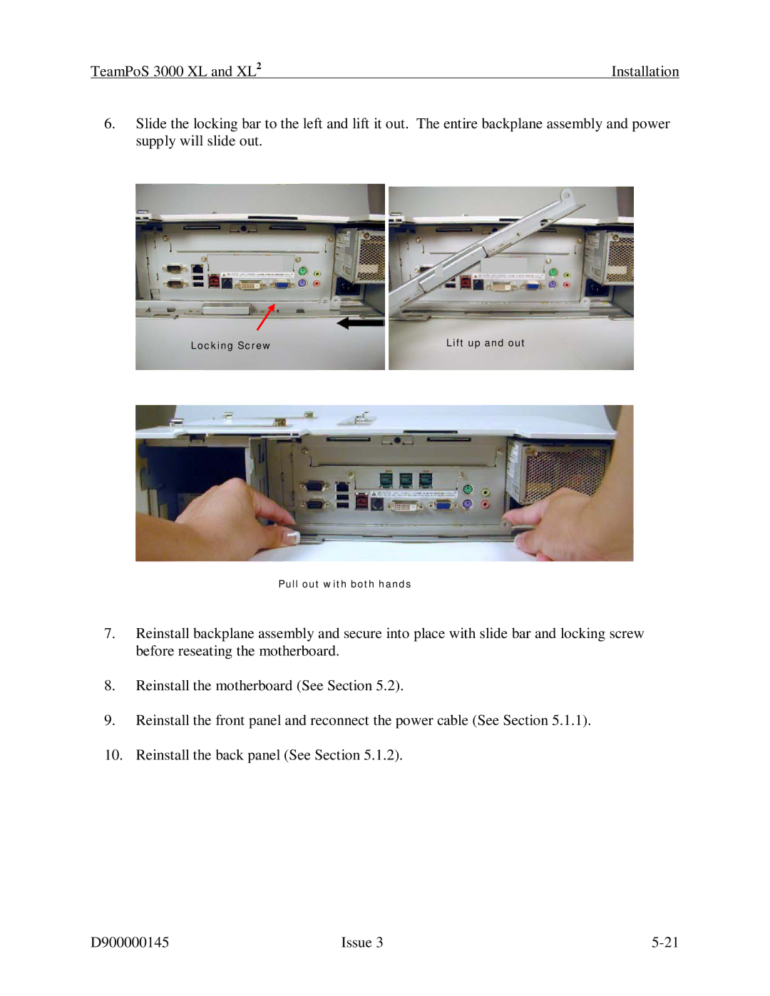 Fujitsu 3000 XL manual Locking Screw 