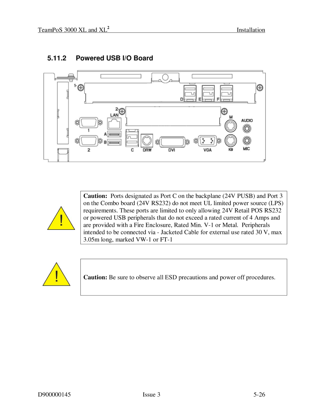 Fujitsu 3000 XL manual Powered USB I/O Board 